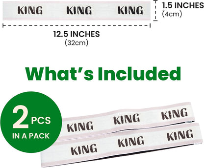 ECOHomes Bed Sheet Organizer Label Bands (King 4PCs Pack, Cream) | Storage Size Label Bands, Bed Sheets Set Organizers, Linen Closet Organization, Elastic Bedding Band, for Organizing Bedsheet