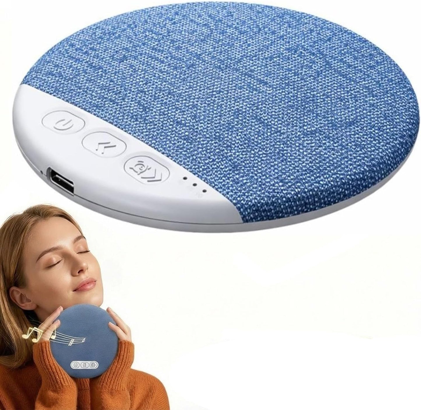 Pillow Speaker for Sleeping, Ultra-Thin Bluetooth Sleep Speaker Under Pillow for Side Sleepers, 7-Day Battery Life, Private Bedtime Audio with Auto-Off Timer, Blue