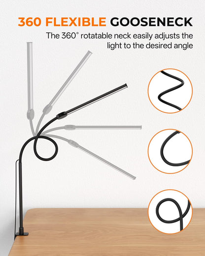 LED Neck Reading Light, Bendable Rechargeable Book Light 110-hr Lasting