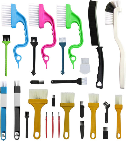26Pcs Small Cleaning Brush, Crevice Cleaning Brushes for Small Spaces | Gap cleaning tool set, ideal for window grooves and deep crevice cleaning