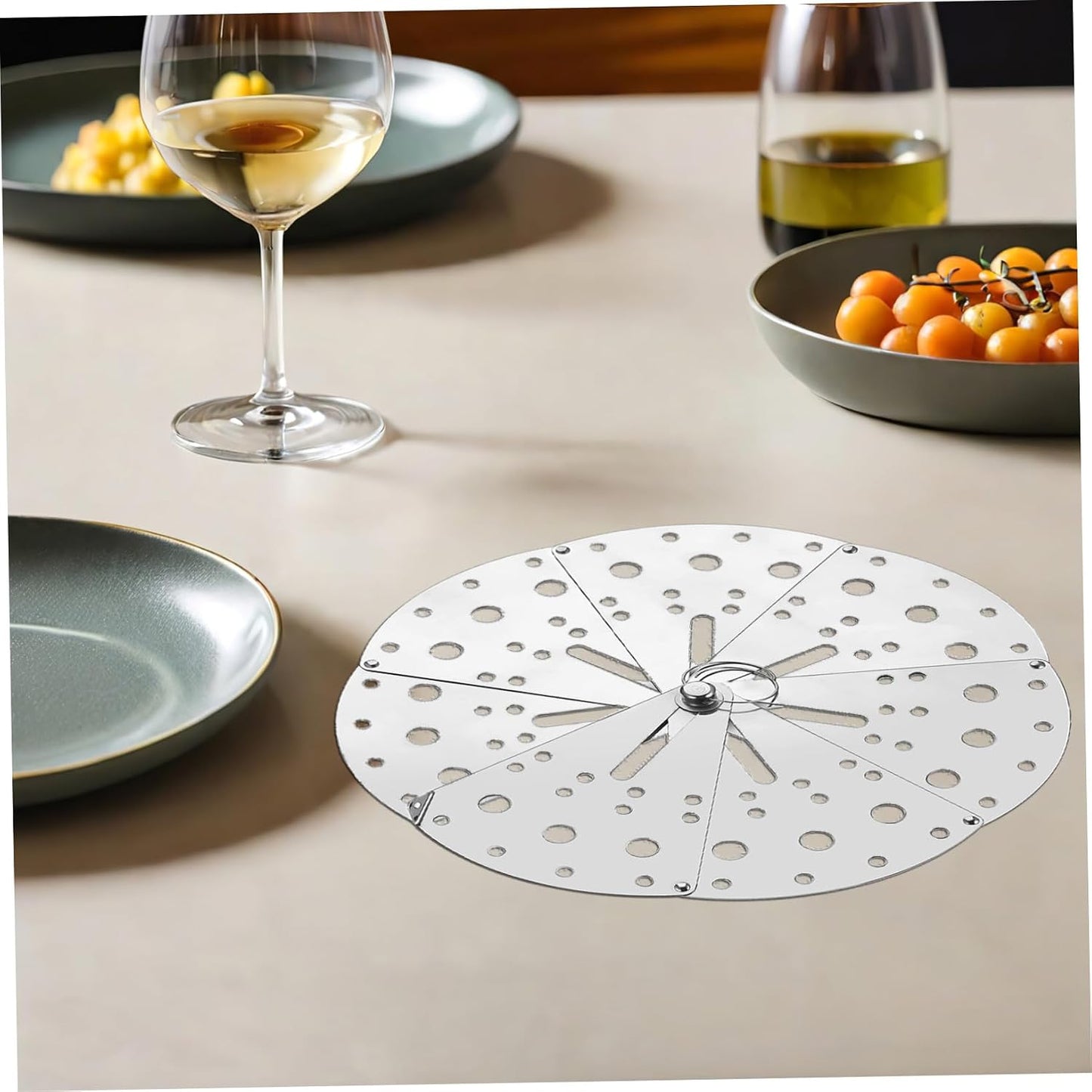 Adjustable Stainless Steel Anti-spill Lid and Overflow Stopper Cover, Multifunctional Strainer Pot Cover with Expandable Size for Kitchen Cooking and Household Use