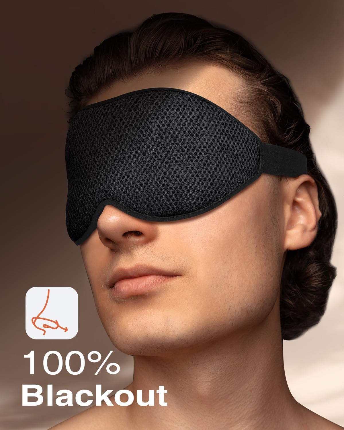 MABAO Sleep Mask for Side Sleeper, Eye Mask for Sleeping Women Men, Black | 3D Contoured Cup No Eye Pressure, 100% Light Blocking Sleeping Mask with Adjustable Strap Night Blindfold Flight, Travel, Nap
