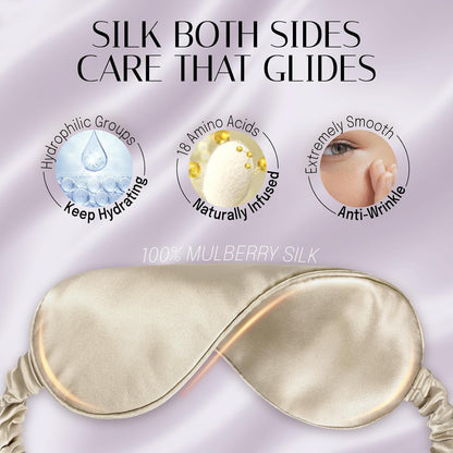 OLESILK 100% Mulberry Silk Sleep Mask for Women - Zero-Pressure Blackout