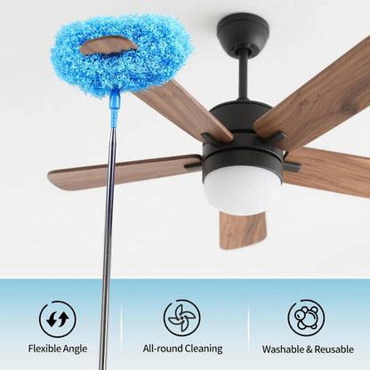 4PCS Microfiber Duster Kit, 3 in 1 Microfiber Dusters Retractable Gap Dust Cleaner and Chenille Duster with 83 inches Extra Long Extension Pole for Cleaning Ceiling Fan, High Ceiling
