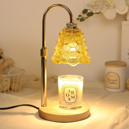 Fragrance Candle Warmer Lamp with 2 Bulbs Electric Candle Warmer with Timer & Dimmer for Home Decor