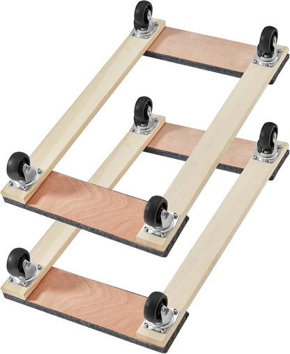 VEVOR Furniture Dolly, 4 Pack 6-Inch Steel Tri-Dolly with 360° PP Swivel Wheels and Non-Slip Cap, 3 Wheels Furniture Lift Mover Tool Set for Moving Heavy Furniture Refrigerator Sofa