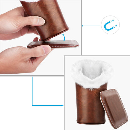 MoKo Eyeglasses Holder, Modern Velvet Plush Lined PU Leather Household Magnetic Holder Protective
