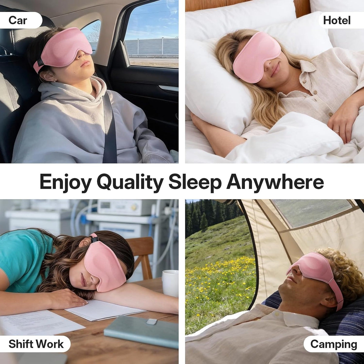 LitBear Sleep Mask for Lash Extension, Blackout Sleeping Mask for Women Men