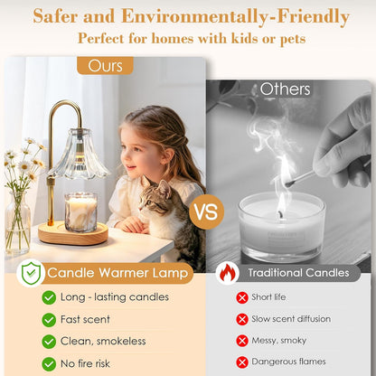 Adjustable Candle Warmer Lamp with Timer: Mothers Day Gifts Lamp fits All Candle Jar Home Decor - Wax Warmer for Scented Wax - Birthday Gifts for Women