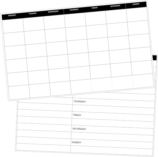 Iconikal 2-Pack Magnetic Dry Erase Chore Meal Chart 14x11-Inch Planner Schedule WOD Goal Tracker Grid Refrigerator Whiteboard Home Office