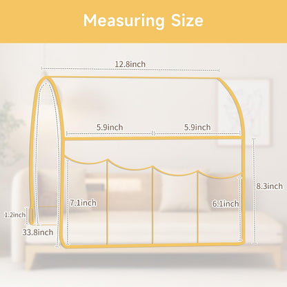 MEHIDFY Sofa Armrest Caddy, Waterproof Bedside Storage Organizer, Non Slip Armchair Pockets, Remote Control Holder for Couch, Handy Pouches with 6 Pockets for TV Remote, Phone, Magazine(Brown)