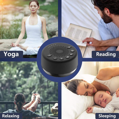 Easysleep Loudspeakers White Noise Machine with 25 Soothing Sounds and Night Lights with Memory Function 32 Levels of Volume and 5 Sleep Timer Powered by AC or USB for Sleeping (Black No Light)