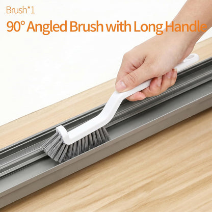 Window Sill Cleaner Tool - 14 Pcs Magic Door Window Track Cleaning Tool Kit | Sliding Door Track Cleaner Groove Crevice Cleaning Brush for Door/Sill/Corners/Sinks/Shutter/Tile/Blinds