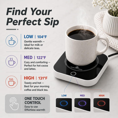 Coffee Cup Warmer, Auto Shut-Off Mug Warmer, 3 Temperature Setting