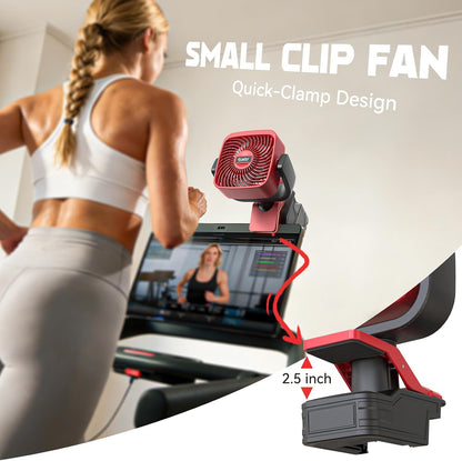 Ecarke 4" Clip Fan Compatible with Milwaukee 18V Battery (Tool Only) 3-Speed Cordless Clip-On Fan with 360° Rotation Low Noise Portable Desk Fan for Camping Jobsite Tent Fishing Outdoor