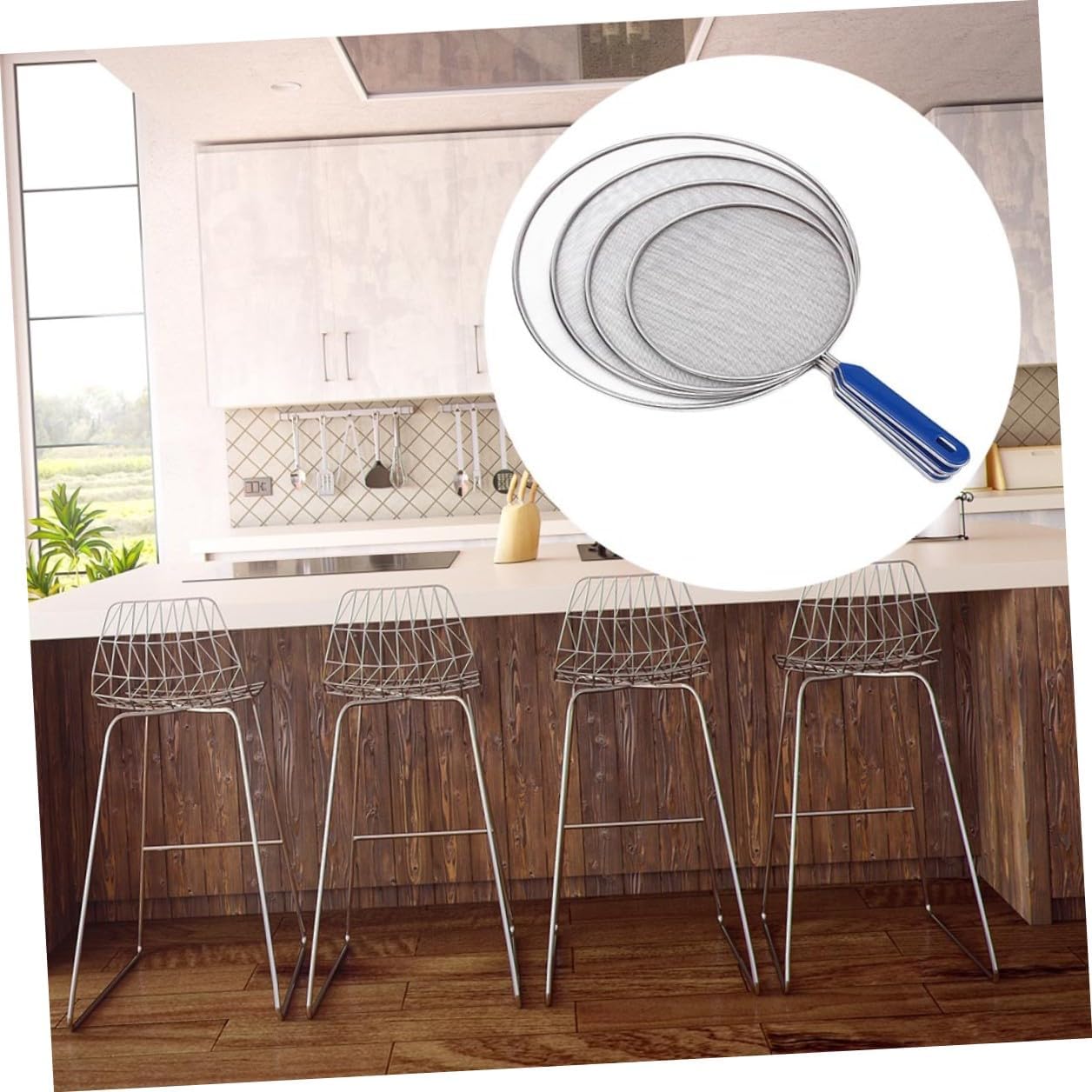 4 Pack Oil Splatter Guard Mesh Anti Spill Oil Cover Stainless Steel Splatter Screen for Frying Pan Pot Safeguard Kitchen Accessories 18.50 X 12.99 X 0.39 in