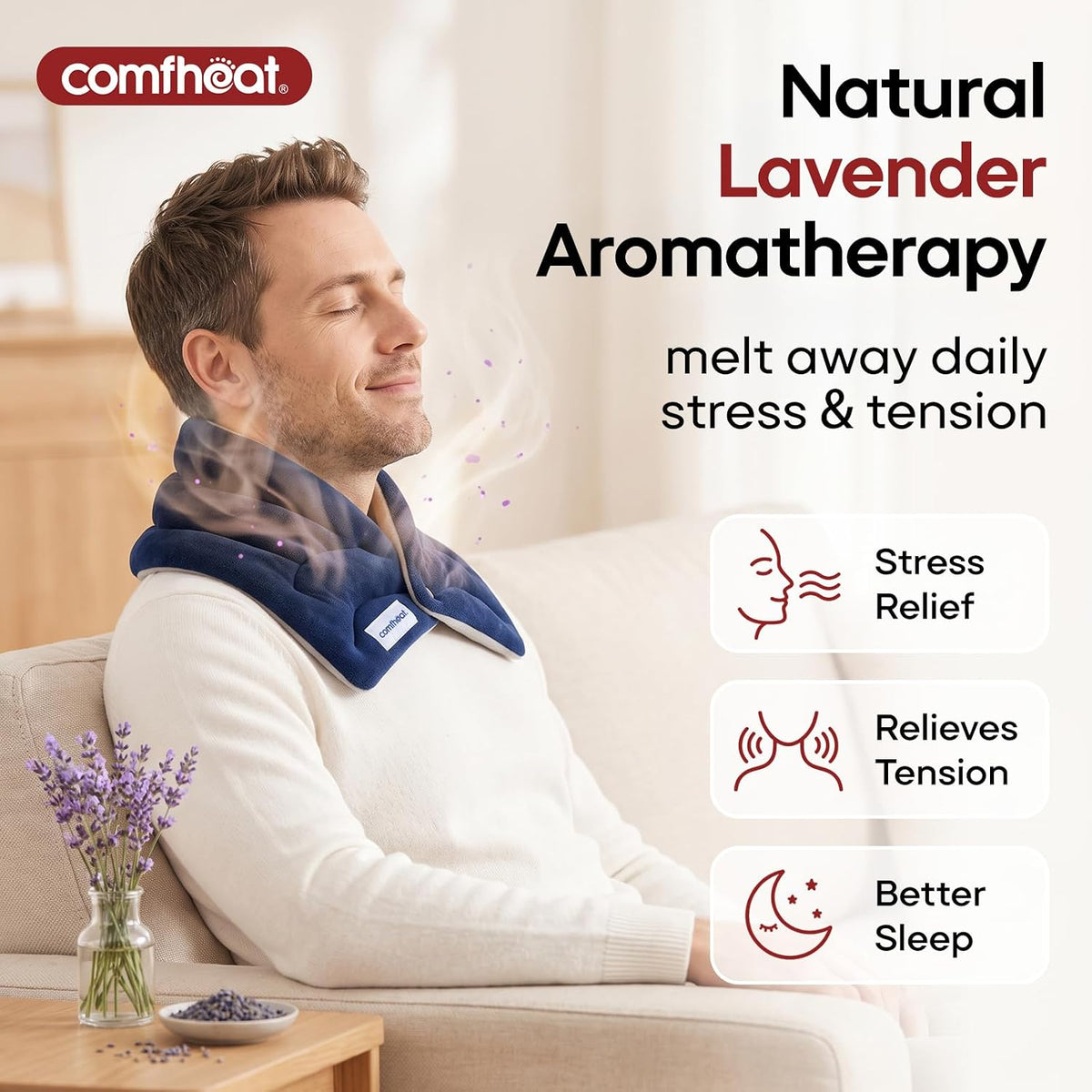 Neck Heating Pad Microwavable for Pain Relief, FSA Eligible HSA