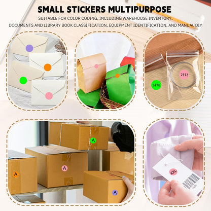 1/2 Inch Round Sticker,4 Rolls 2000Pcs Small Dot Stickers Color-Code Dots | Red+Yellow+Blue+Green 1.3cm Small Stickers Round Color Coding Circle Dots Stickers, Roll Dot Sticker Label for Office Home