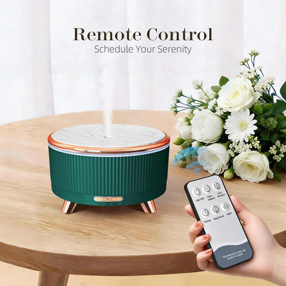 20-Hour Long-Lasting Aromatherapy, 500ML Large Essential Oil Diffuser: Ultrasonic Cool Mist Humidifier with Remote Control, 7 Color Lights, Timer, Auto-Off for Home/Bedroom/Yoga (White)