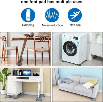 Dadop 4Pcs Anti Vibration Pads for Washing Machine and Dryer Shock and Noise Cancelling Washing Machine Support Prevent Moving Shaking Walking Universal Size