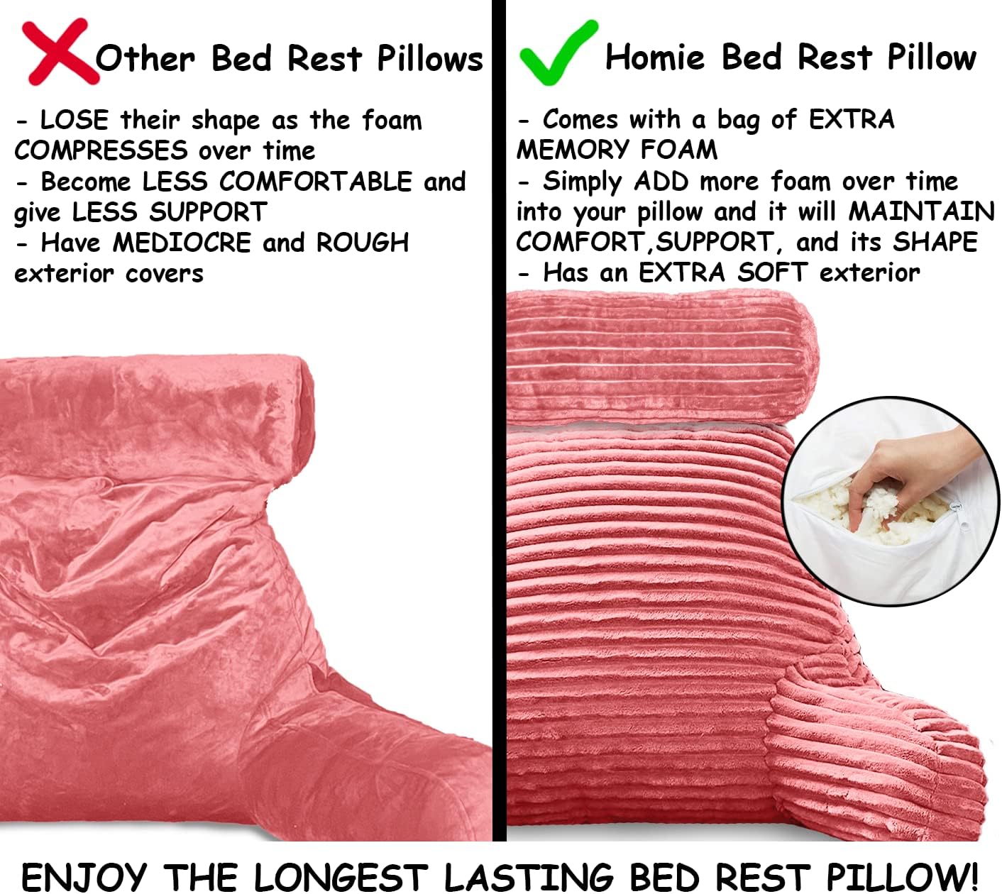 Homie Reading Pillow with Reading Light and Wrist Support, Has Arm Rests, and Back Support for Bed Rest, Lounging, Reading, Working on Laptop, Watching TV (Gray)