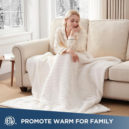 Westinghouse Electric Blanket Heated Throw, 6 Heat Settings, Grey