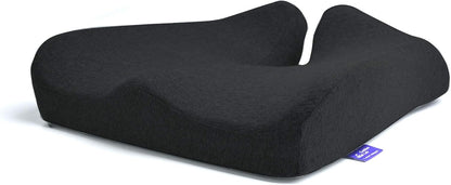 C CUSHION LAB Patented Pressure Relief Seat Cushion for Long Sitting Hours on Office/Home Chair, Car, Wheelchair - Extra-Dense Memory Foam for Hip, Tailbone, Coccyx, Sciatica - Light Grey