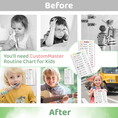 Upgraded Slider Dry Erase Chore Chart for Kids, Whiteboard Magnetic Chore Chart for 2 Kids, Reusable Morning/Bedtime Routine Chart for Kid Toddlers Teens Adult, Visual Schedule for Kid with Autism
