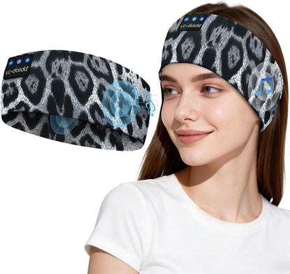 LC-dolida Sleep Headphones Bluetooth 5.4, Headband Headphones Earphones Wireless, Sleep Mask for Gifts,Workout,Jogging,Yoga(Purple)