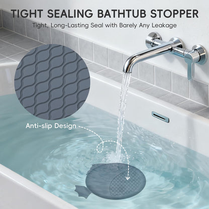 Shower Drain Hair Catcher, Patented Bathtub Drain Cover, Anti-Clog | Reversible Flip Clean, Fast Drainage, Anti-Slip Base, 304 Stainless Steel Chain Mail Mesh, 4.4" for Bathtub & Shower Drains
