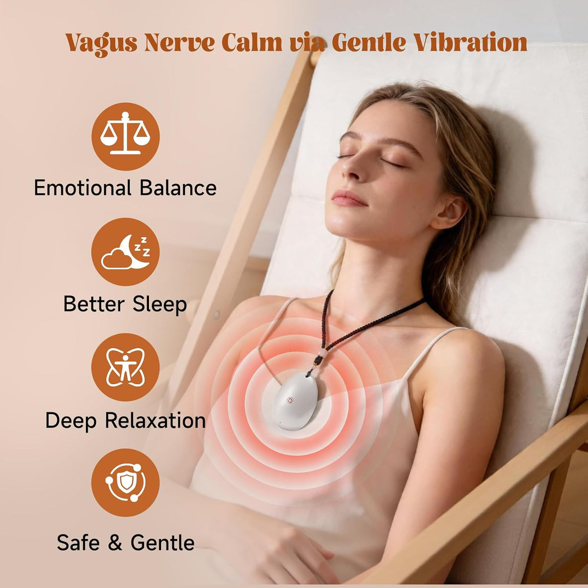 Portable White Noise Machine & Sound Relaxation Device: Vagus Nerve Support with Vibrations for Sleep & Daily Stress Relief for Kids, Adults - Sensory Calming Device for Bedroom, Office