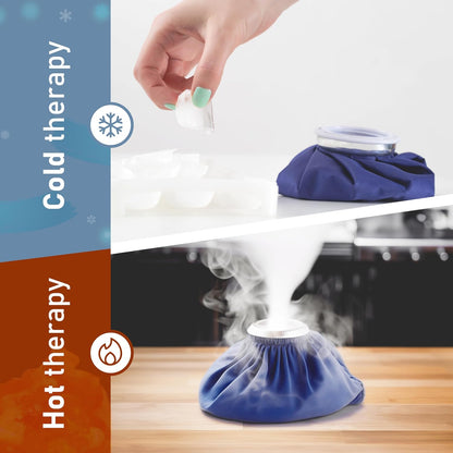 Ice Bags Set of 3 with Straps, Reusable Hot & Cold Packs | Dual hot water bag for pain relief and soft ice packs for injuries, includes 3 bags and 2 hands-free straps
