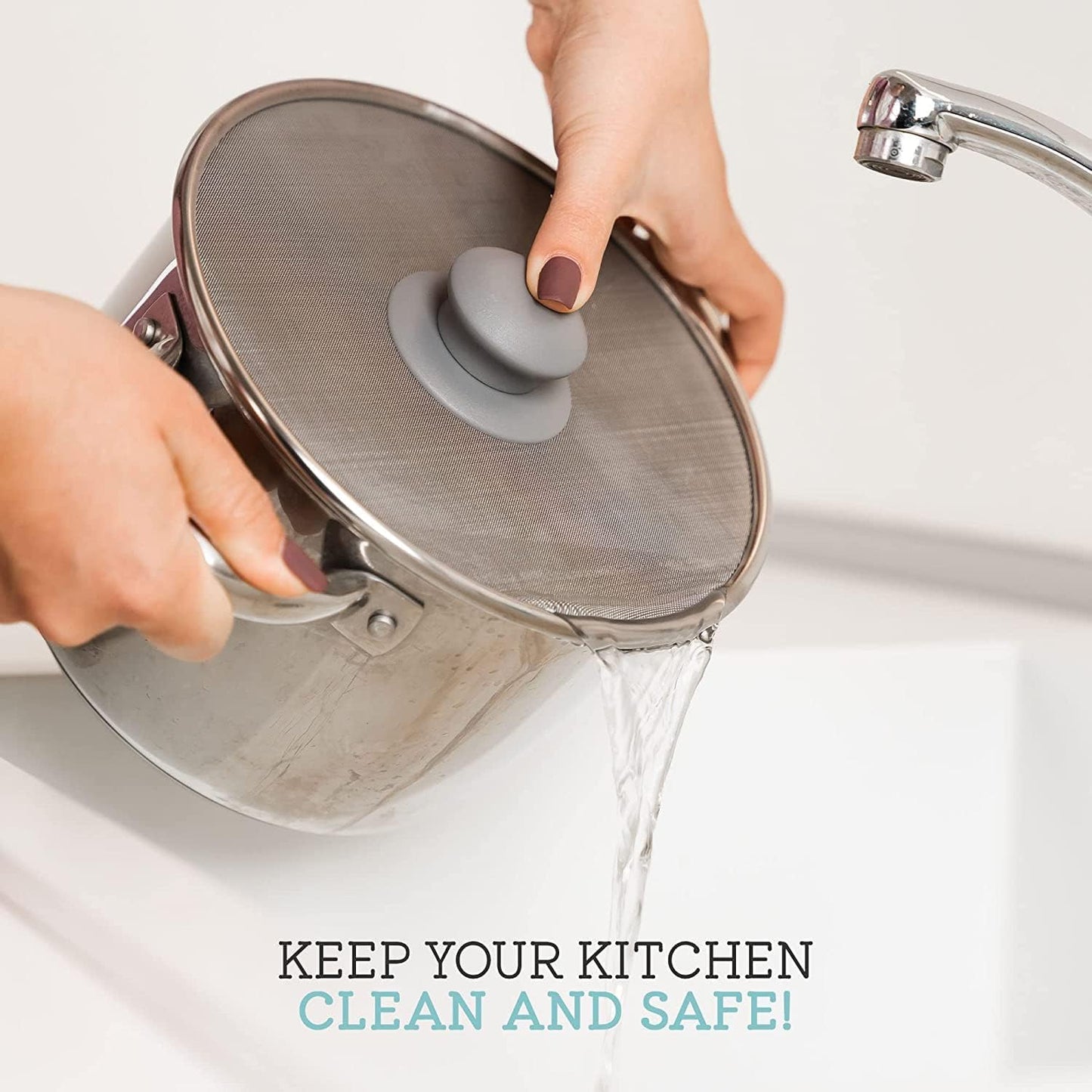 Kristie's Kitchen Grease Guard Set - Stainless Steel Frying Pan Screen for Safe Cooking, Prevents Oil Spray & Keeps Kitchen Clean
