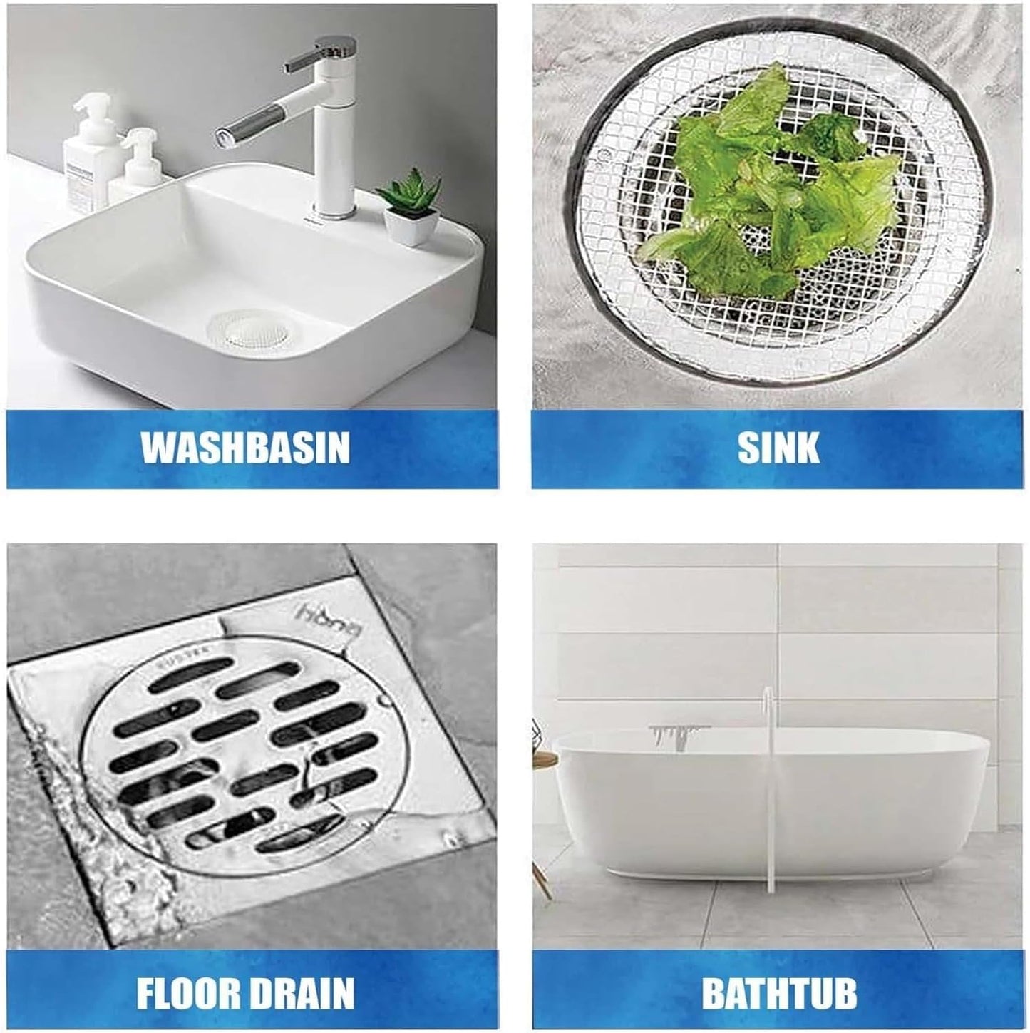 35 Pack Hair Catcher Shower Drain Disposable Mesh Stickers (Round)