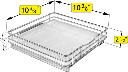 LYNK PROFESSIONAL® Pull Out Spice Organization for Cabinets - 4-3/8 inch Wide – Spice Rack for Inside Cabinets, Slide Out Spice Rack Organizer for cabinet – Pull Out Spice Rack, Sliding 2 Tier Chrome