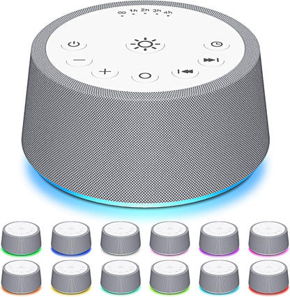 SoundLegend Sleep White Noise Sound Machines 32-Level Volume 30 Sounds 12 Colors Light 5 Timers Adjustable Light Brightness Compact for Everyone Travel Gift Memory Function