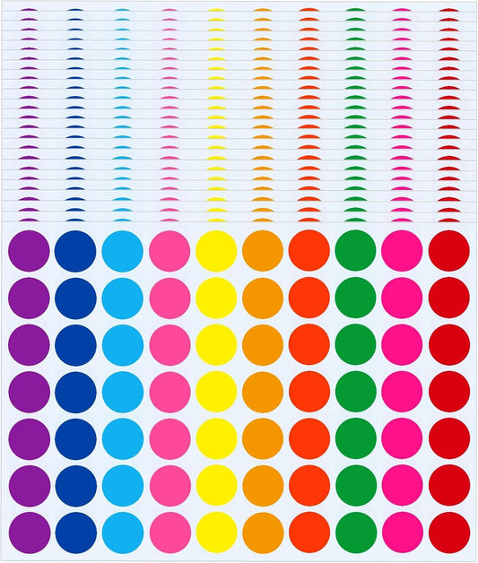 4200 Pieces 3/4" Colored Dot Stickers Color Coding Labels Self Adhesive Label Round Colorful Stickers for Office Use Students Kids