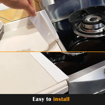 Silicone Stove Counter Gap Cover - 25 Inch Gap Filler 2 Pack Black | Long gap filler seals spills between kitchen appliances Stovetop oven countertop; stove gap cover, gas stove side gap covers