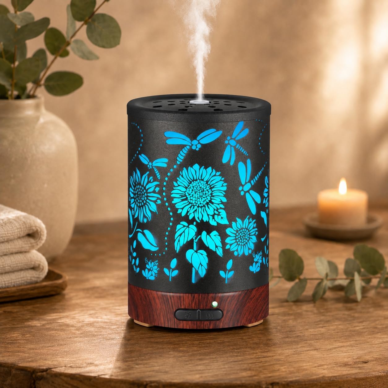 Tree Essential Oils Diffuser for Home 150ML Aromatherapy Diffuser | Birthday Gifts for Women mom,Metal Cool Mist Humidifier with 7 Colors Lights Waterless Auto Off Air Diffusers