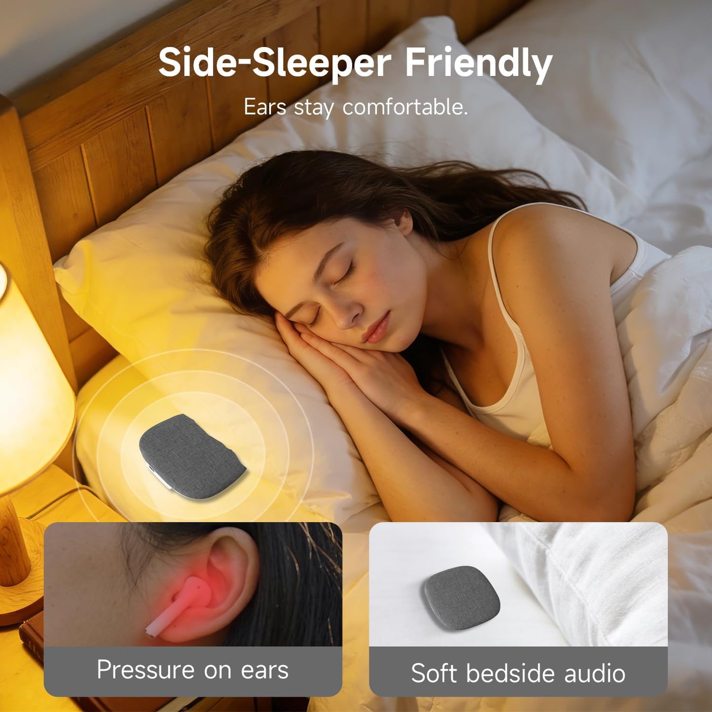 TAZATA Bluetooth Pillow Speaker for Sleeping, Blue | Under Pillow Sleep Speaker, 100 White Noise Sounds (Pink/Brown Noise), Auto-Off Timer, Side Sleeper Friendly