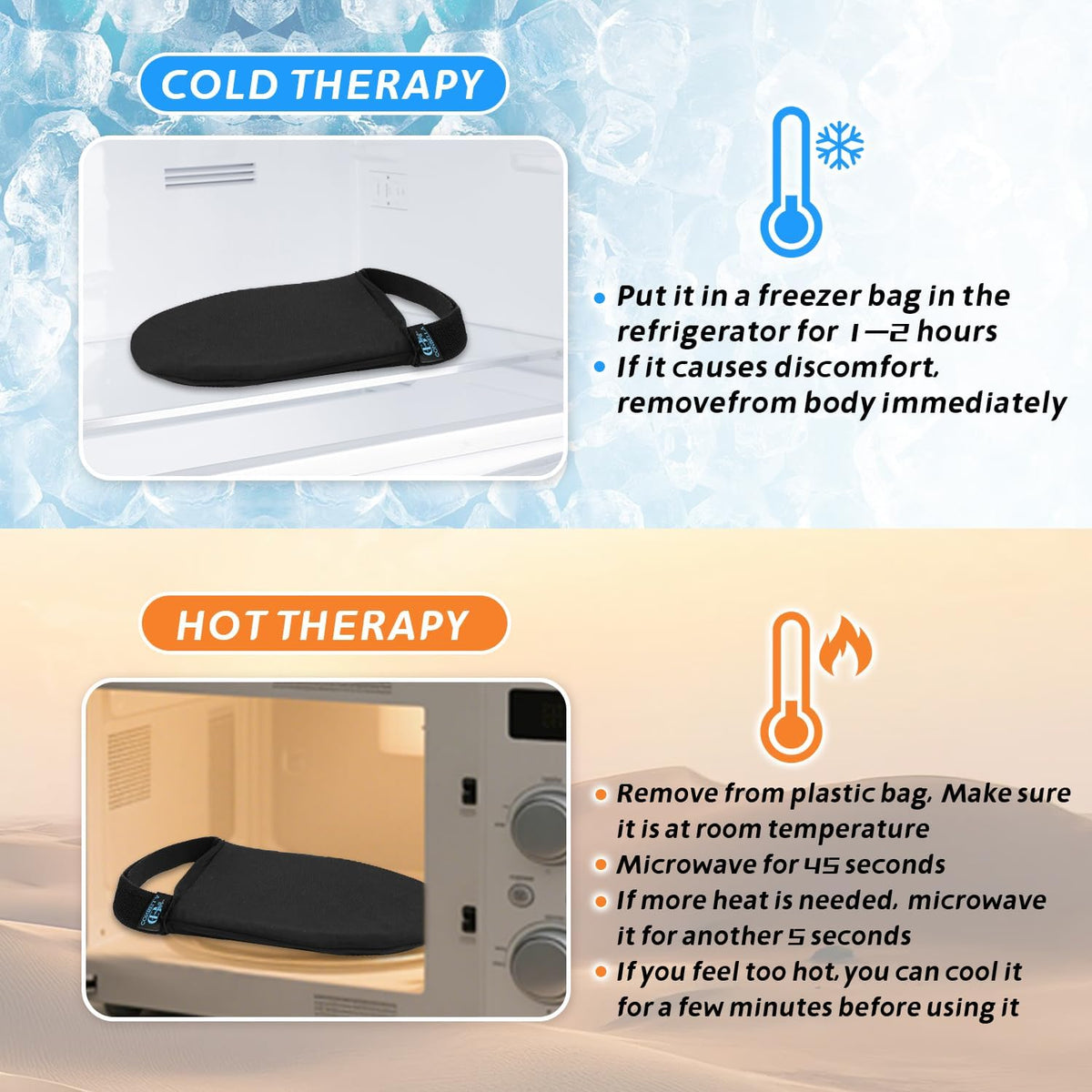 Foot Toes Ice Pack Wrap, Hot and Cold Compress for Bunion Relief