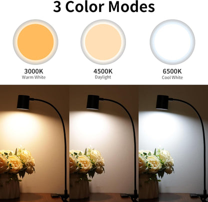 Desk Lamp USB Clip On Light,Book Lights for Reading at Night Clamp Light | 3 Color Modes,10 Brightness Clamp Light,360° Gooseneck LED Reading Light for Books in Bed,Eye-Care for Home Office,Headboards