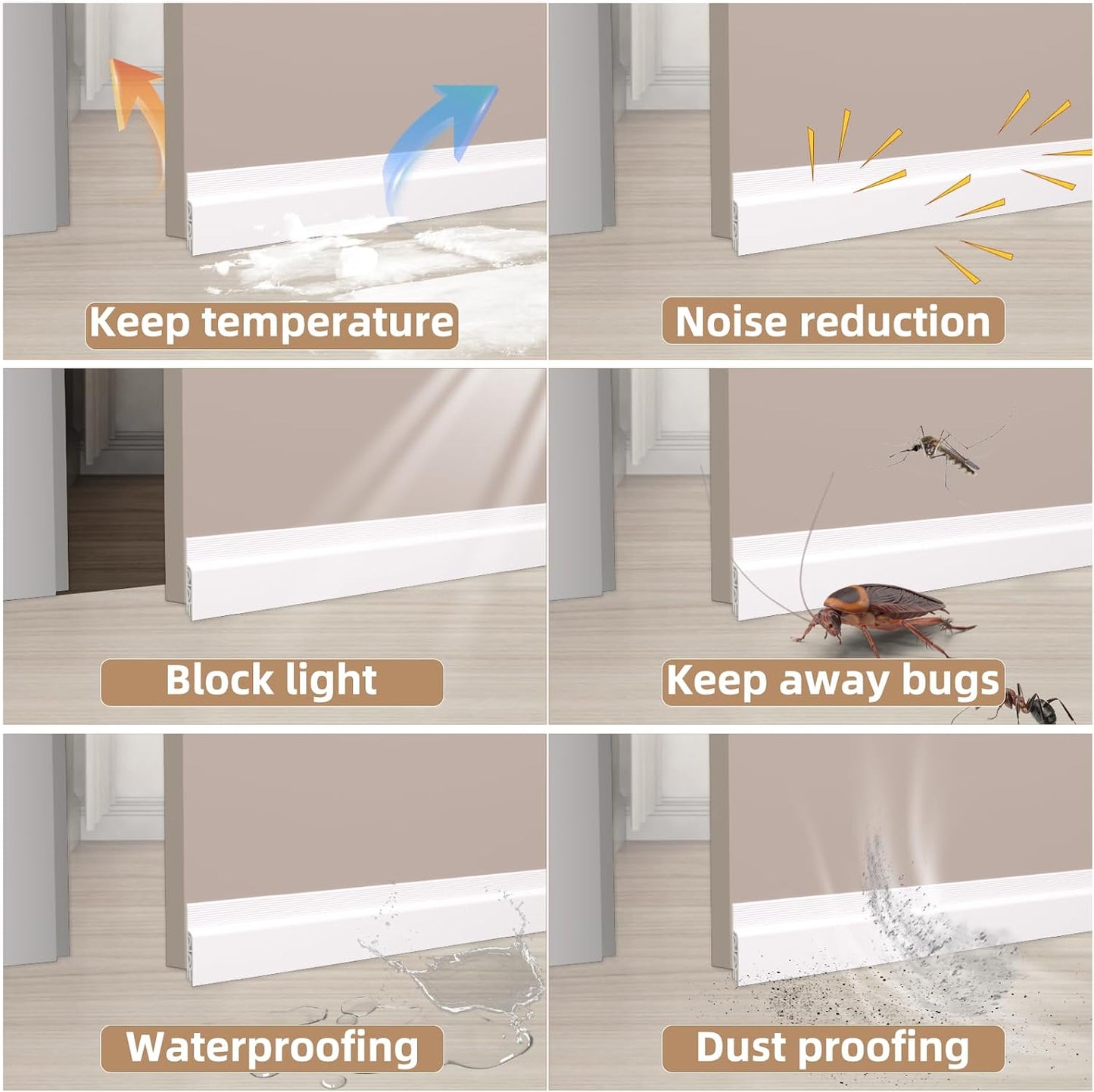 KNEELISA 39" Black Under Door Draft Stopper Interior for 0-1“ Gap,Silicone | Bottom Door Sweep Sound Proofing,Soundproofing Noise Blocker,Gap Filler Soundproof Seal Strip