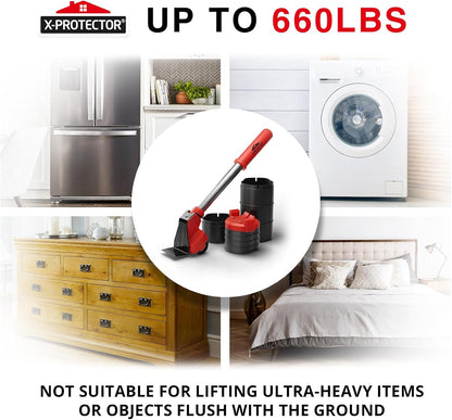 X-Protector Furniture Lifter Tool - Premium Furniture Jack Lifting Tool | Lift Furniture Easily - Appliance Lifter with 4.3" Adjustable Height - Ideal Jack to Lift Furniture Easily with No Effort