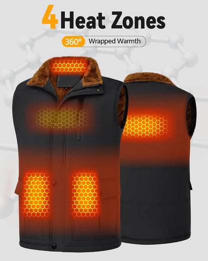 Wulcea Graphene Heated Vest Fleece For Men 7.4V Fast Charge Large Capacity Battery