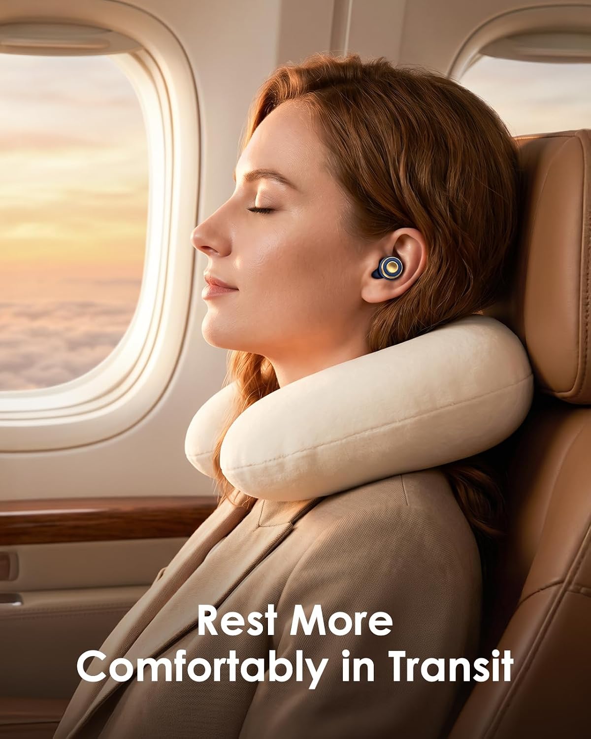 Reusable Earplugs for Focus, Travel & Work, Up to 33dB Noise Reducing Silicone Ear Plugs with 4 Sizes, Secure Fit, Portable Snap-Closure Case for Flights, Study, Commute Reading
