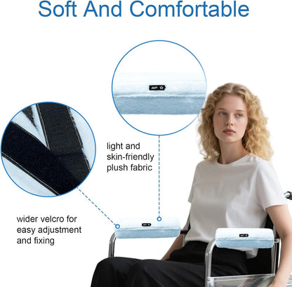 SPRING SEAON Wheelchair Armrest Pads Covers Fuzzy Desk Chair Arm Pads Soft