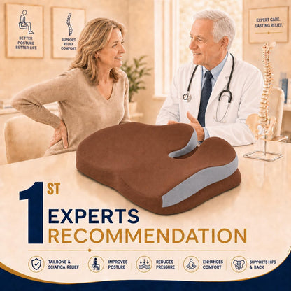 Memory Foam Ergonomic Seat Cushion for Office Chairs Pain Relief