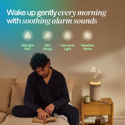 BLUEAIR Air Purifiers with Sunrise Alarm Clock for Home Bedroom Dorm, Beige