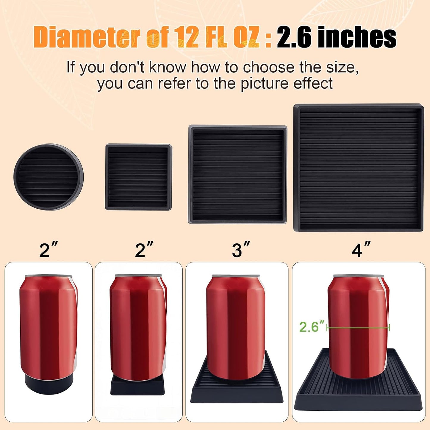 xxxHOLIC Rubber Non Slip Furniture Pads, 2" Black Round, Set of 4 | Furniture Grippers for Hardwood Floors, Anti Skid Caster Cups, Bed Frame & Couch Stoppers, Floor Protectors for Heavy Duty